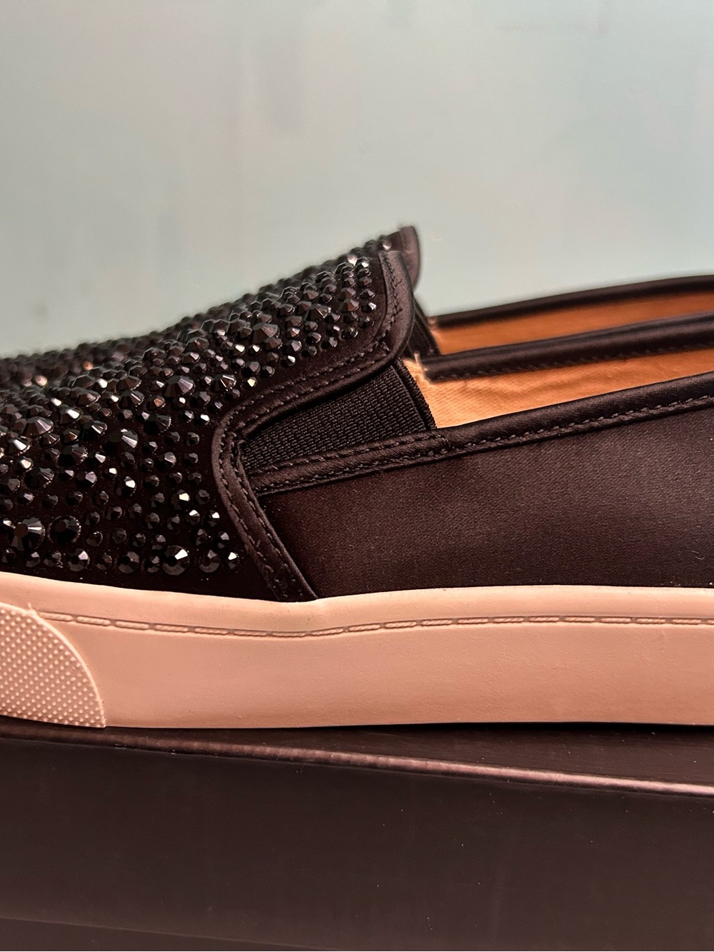 INC International Concepts Black Rhinestones Slip-On Sneakers - Picture 5 of 7